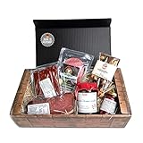 Kirschkiste - 6-teilig - Schlemmergeschenk mit Kirschmarmelade, Kirschsenf, Kirschwassersalami, Landjäger, Schokolade und Schinken - eine süße Überraschung aus dem Schwarzwald