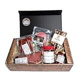 Kirschkiste - 6-teilig - Schlemmergeschenk mit Kirschmarmelade, Kirschsenf, Kirschwassersalami, Landjäger, Schokolade und Schinken - eine süße Überraschung aus dem Schwarzwald