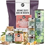 Gepp's Feinkost Rentenbox I Liebevoller Geschenkkorb für den Ruhestand mit Pasta, Pesto und weiteren Delikatessen I Rentner Geschenk für mehr Spaß beim Nichtstun I Ideal für Kollegen & Mitarbeiter