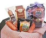 Schlemmerbox Wurstgeschenk & Kaffee Set geröstete Kaffeebohnen | Salami Schinken geräuchert auf Buchenholz | Delikatessen Geschenkset für Männer und Frauen mit Kaffee ganze Bohne