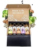 TIMBER TASTE® Essig & Öl Geschenkset Frauen & Männer [Nussig] - 5 erlesene Essige & Speiseöle [5x40ml] - Kochbox Koch Set - Geschenkideen Frauen Geburtstag - Kleine besondere Geschenke Erwachsene