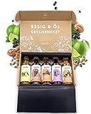 TIMBER TASTE® Essig & Öl Geschenkset Frauen & Männer [Nussig] - 5 erlesene Essige & Speiseöle [5x40ml] - Kochbox Koch Set - Geschenkideen Frauen Geburtstag - Kleine besondere Geschenke Erwachsene