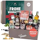 Gepp's Feinkost 'Frohe Weihnacht' Geschenkbox I Weihnachts-Geschenk gefüllt mit den feinsten Delikatessen für ein wahres Gaumenerlebnis | Hochwertiges Geschenk zu Weihnachten für Frauen und Männer